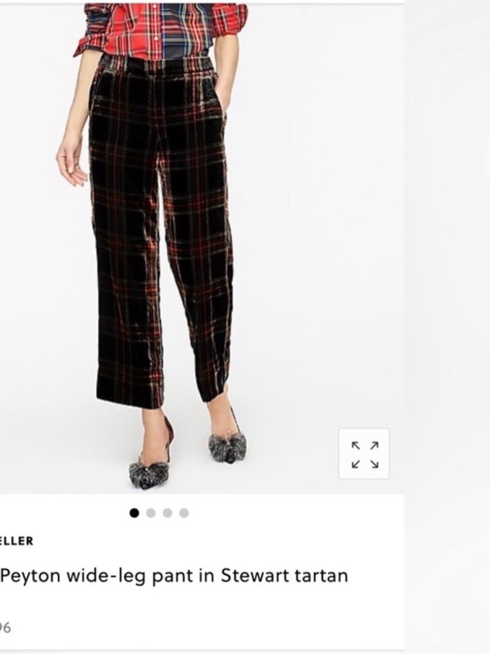J. Crew Tartan Velvet Pull-on Pants size 12
